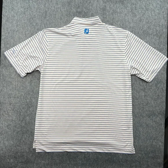 FootJoy Shirt Mens 2XL White Striped Performance Golf Polo Short Sleeve - Picture 3 of 16